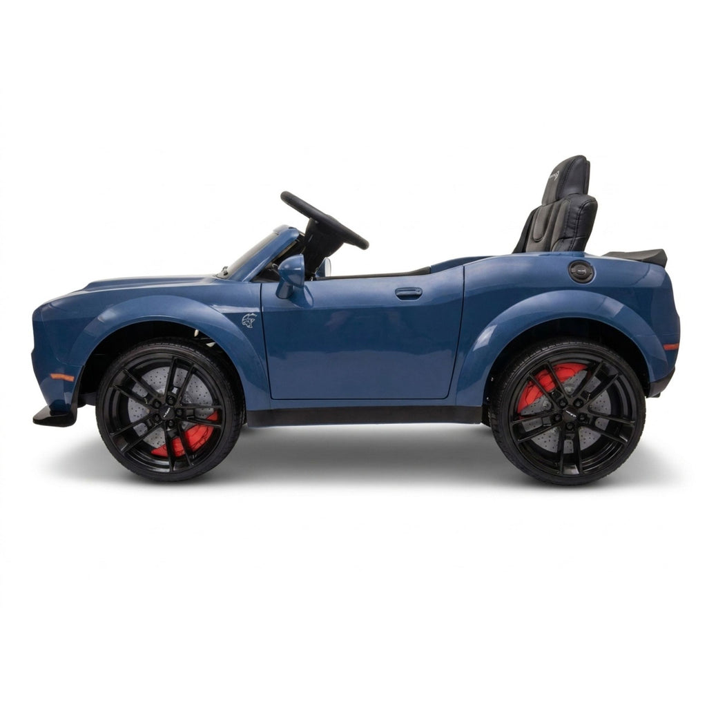 Dodge Challenger SRT bleu - voiture electrique enfant 12V - profil