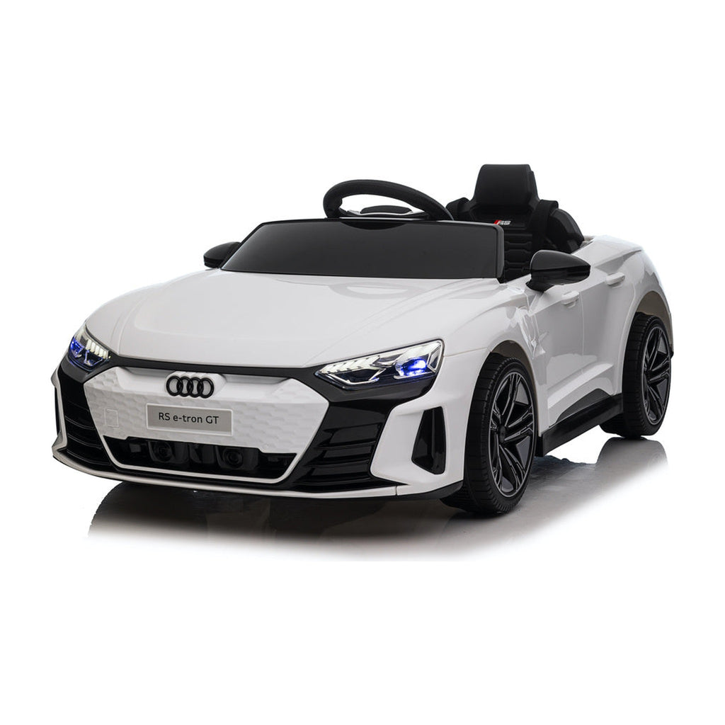 Audi RS e-tron GT blanche, voiture électrique enfant 12V, vue trois quarts avant