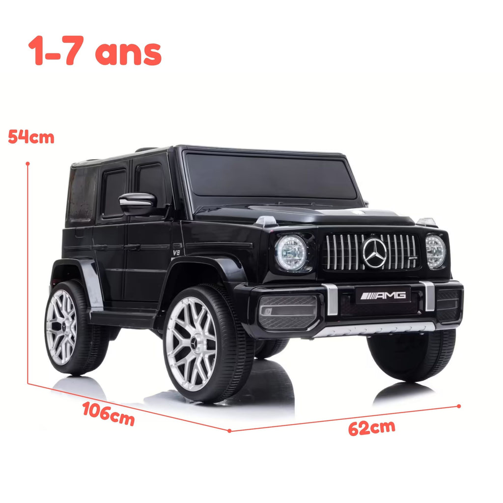 Mercedes G63 AMG noire - dimensions 106 x 62 x 54 cm, âge 1 à 7 ans