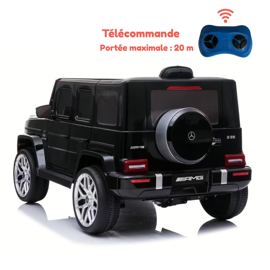 Mercedes G63 AMG noire - arrière avec roue de secours, télécommande portée 20 m