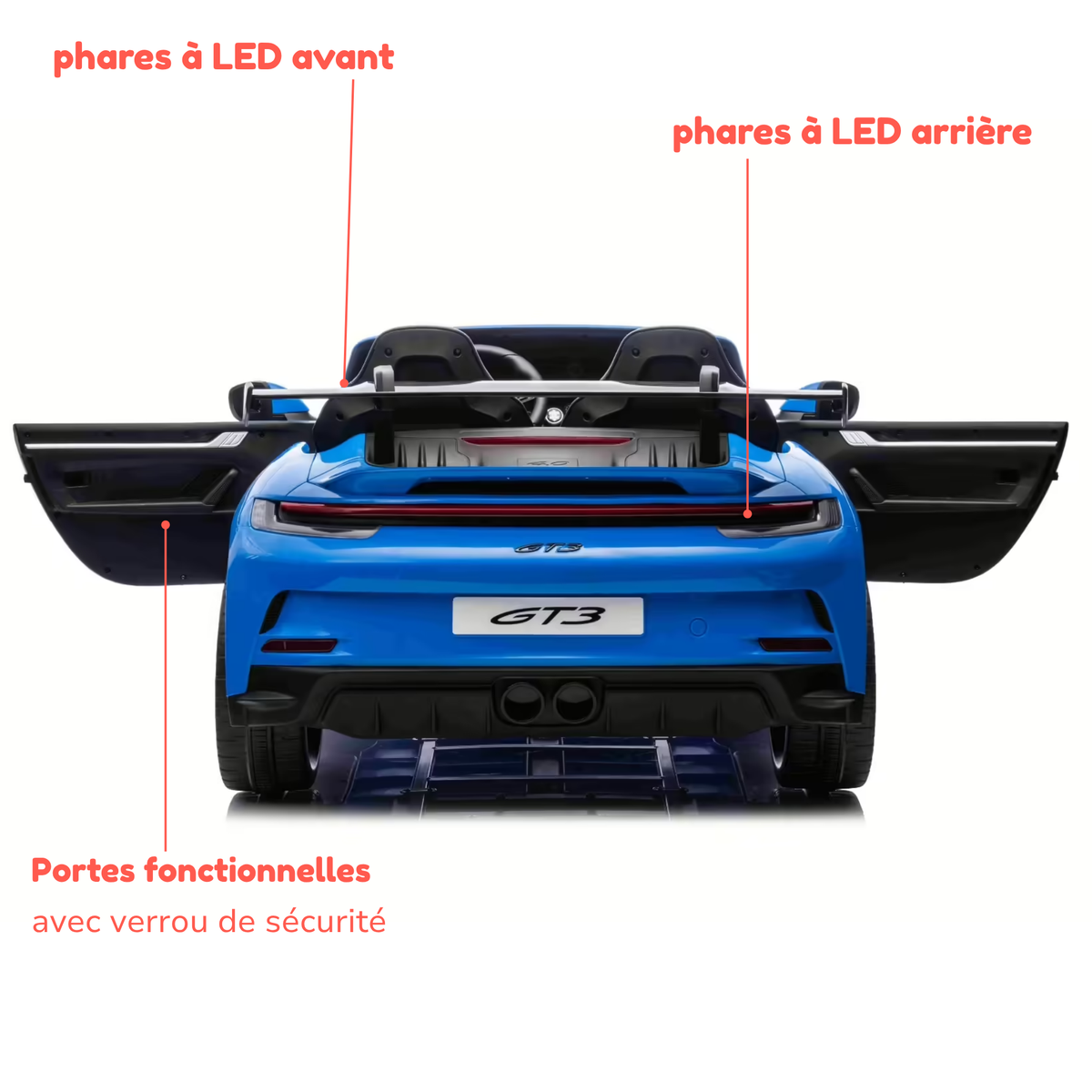 Porsche 911 GT3 — Voiture électrique enfant 24V 4x4, 2 places