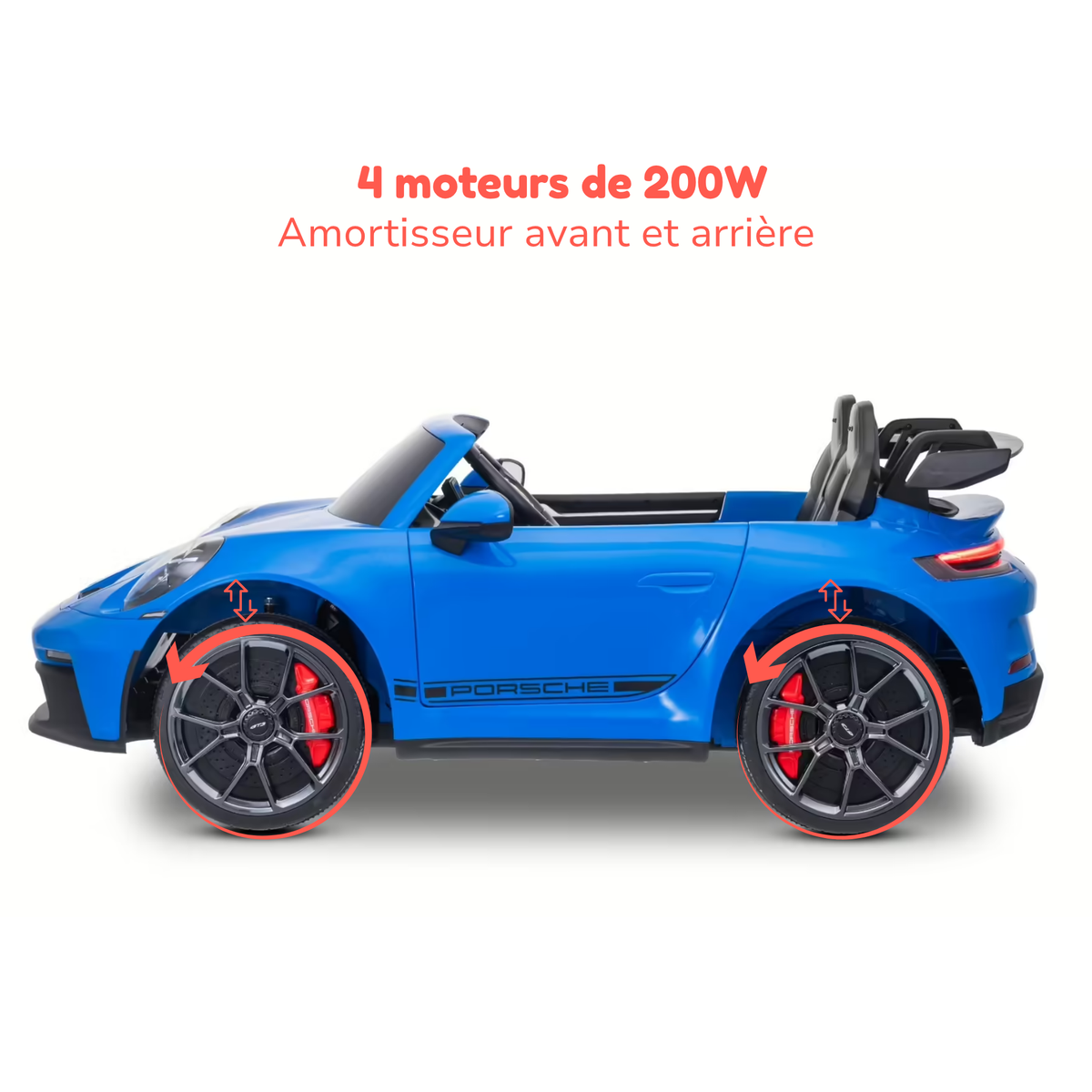 Porsche 911 GT3 — Voiture électrique enfant 24V 4x4, 2 places