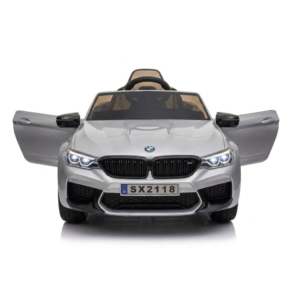 BMW M5 gris metallise - portes ouvertes face avant