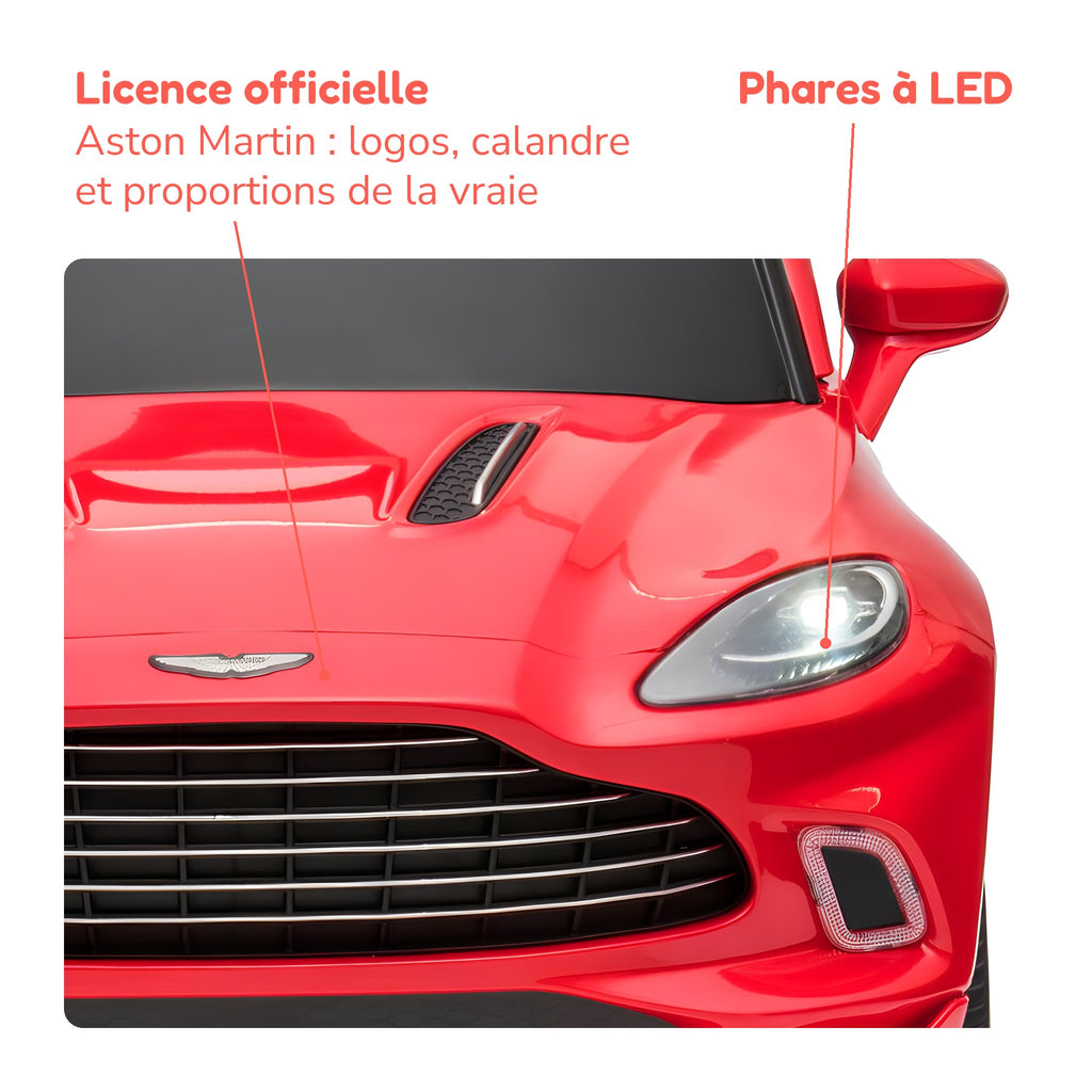Aston Martin enfant sous licence officielle, phares à LED