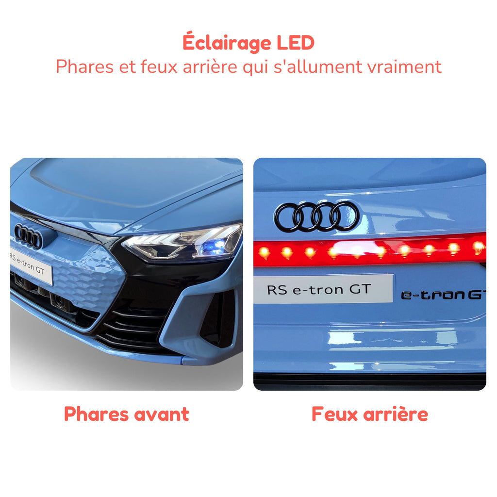 Phares et feux arrière à LED de l'Audi RS e-tron GT enfant