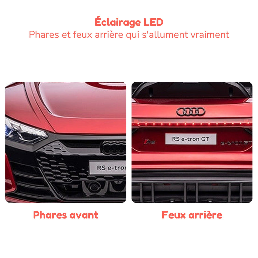 Phares et feux arrière à LED de l'Audi RS e-tron GT enfant