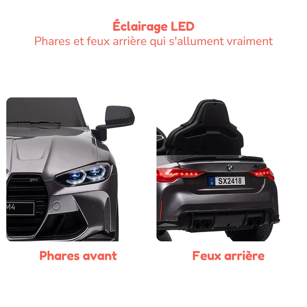 Phares et feux arrière à LED de la BMW M4 enfant