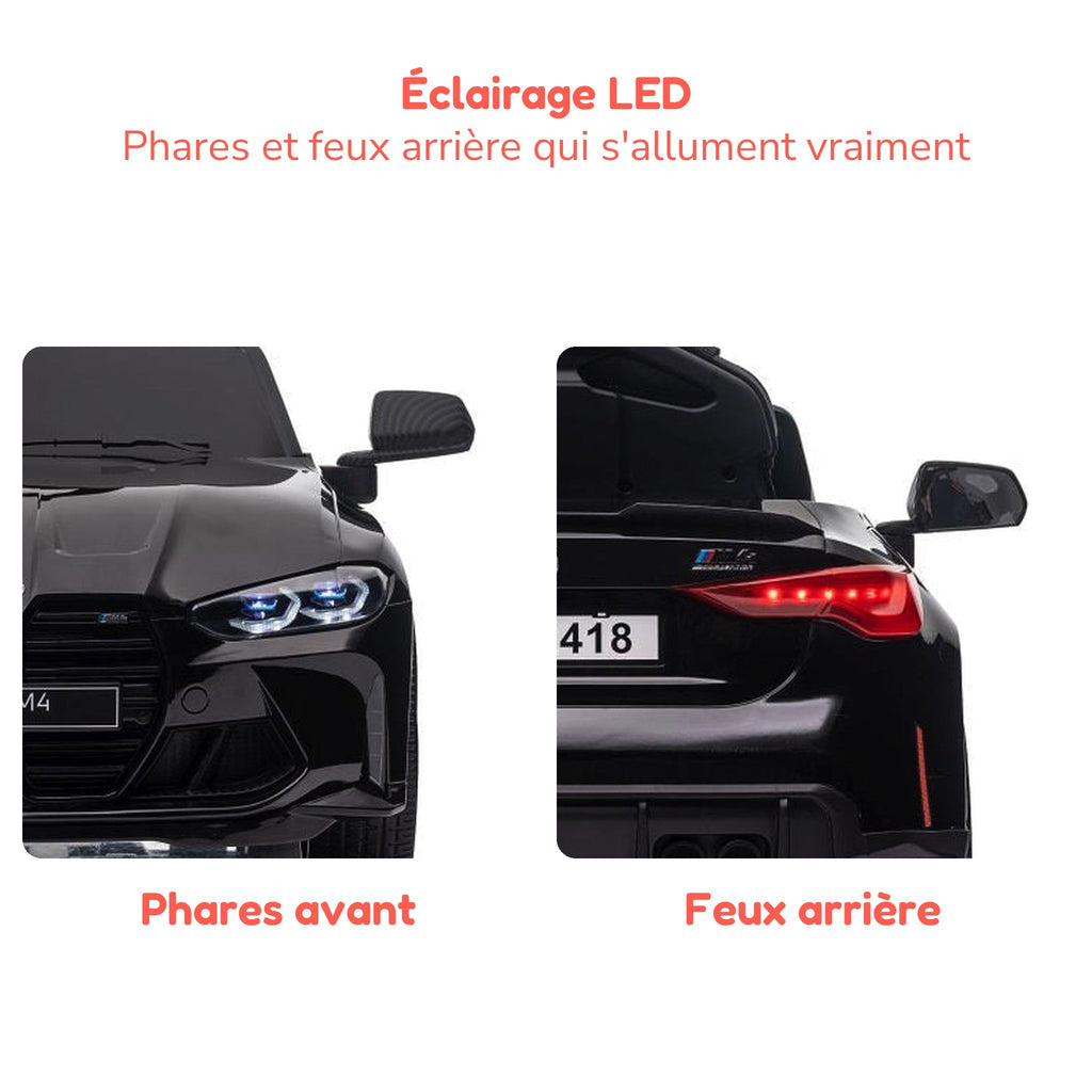 Phares et feux arrière à LED de la BMW M4 enfant