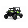 Buggy UTV 24V vert - voiture électrique enfant 2 places, trois quarts avant