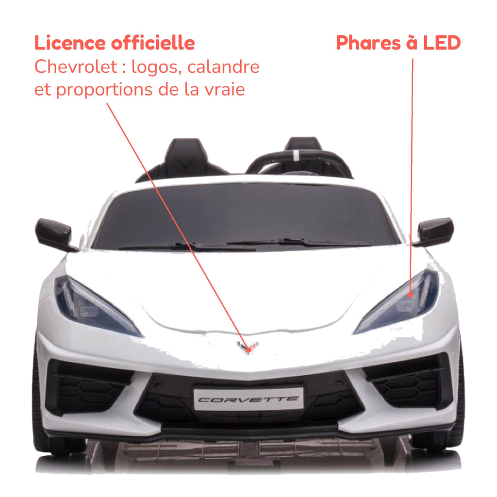 Chevrolet Corvette enfant sous licence officielle, phares à LED