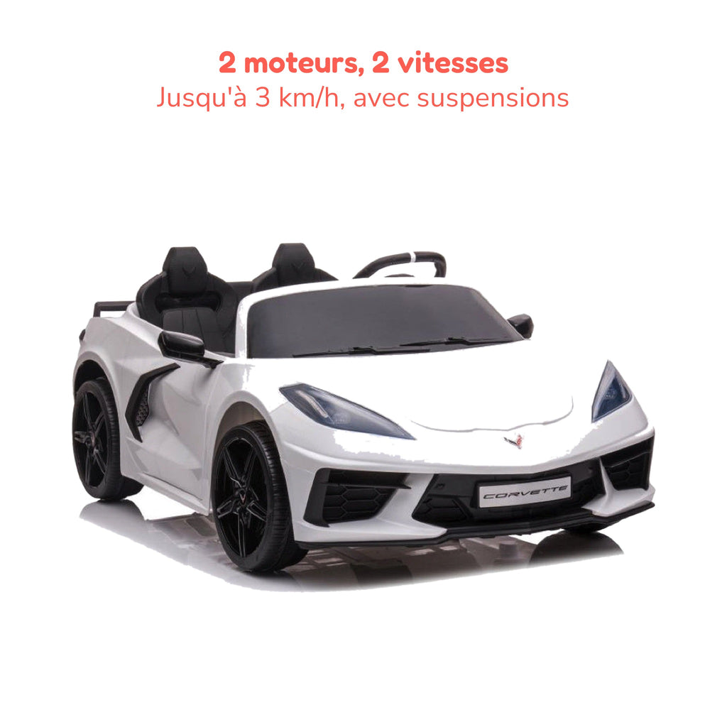 Chevrolet Corvette enfant, 2 moteurs, 2 vitesses jusqu'à 3 km/h, avec suspensions