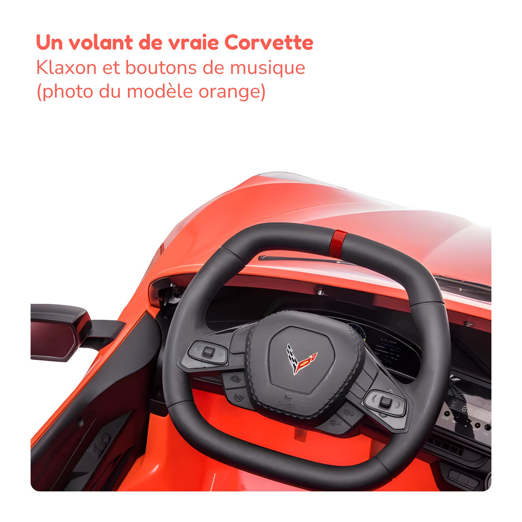 Volant de la Chevrolet Corvette enfant avec klaxon et boutons de musique