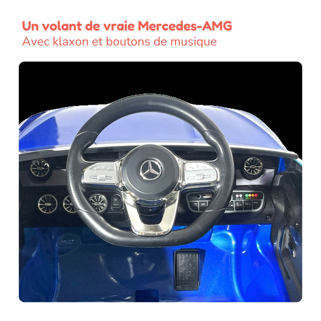 Volant de la Mercedes-Benz CLA 45 S AMG enfant avec klaxon et boutons de musique