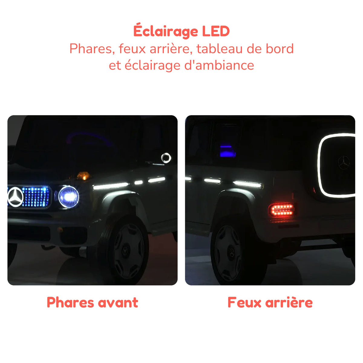Éclairage LED de la Mercedes-Benz EQG enfant gris