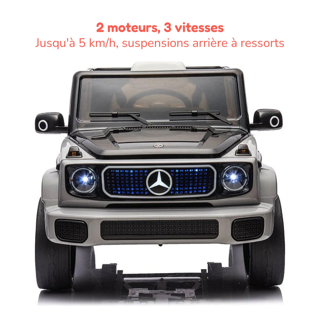 Mercedes-Benz EQG gris enfant, 2 moteurs et 3 vitesses