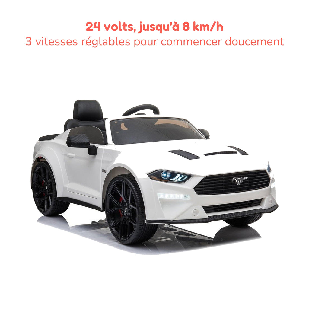 Ford Mustang enfant 24 volts, jusqu'à 8 km/h, 3 vitesses