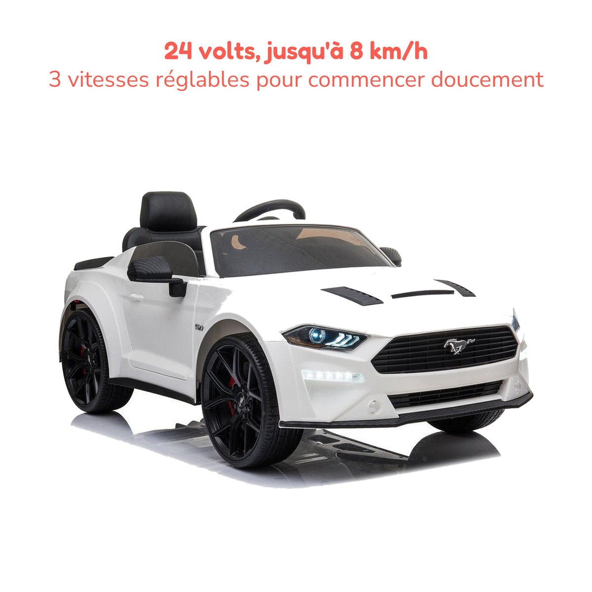Ford Mustang enfant 24 volts, jusqu'à 8 km/h, 3 vitesses