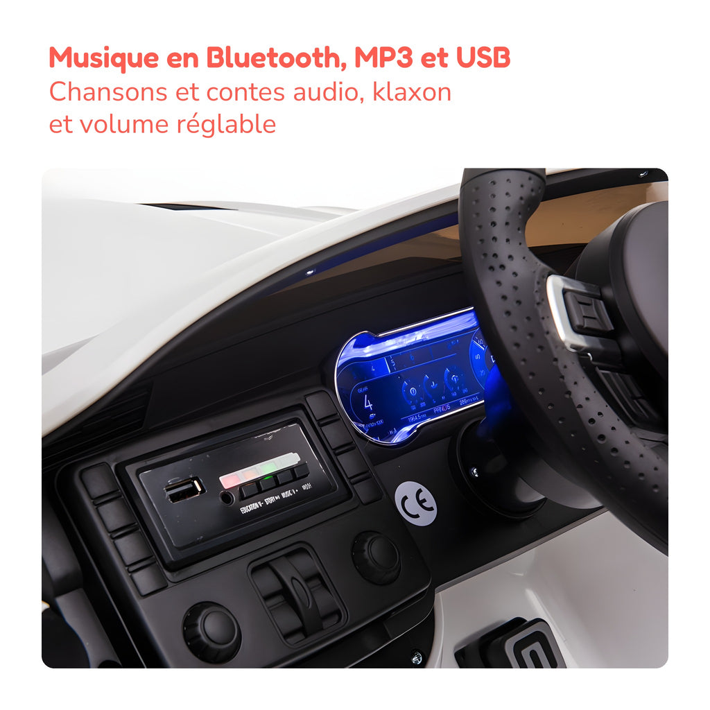 Musique en Bluetooth, MP3 et USB de la Ford Mustang enfant