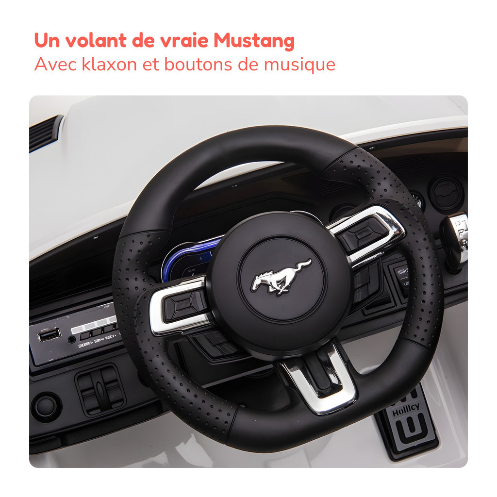 Volant de la Ford Mustang enfant avec klaxon et boutons de musique