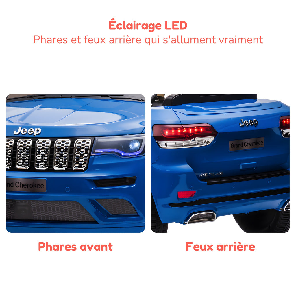 Phares et feux arrière à LED de la Jeep Grand Cherokee enfant