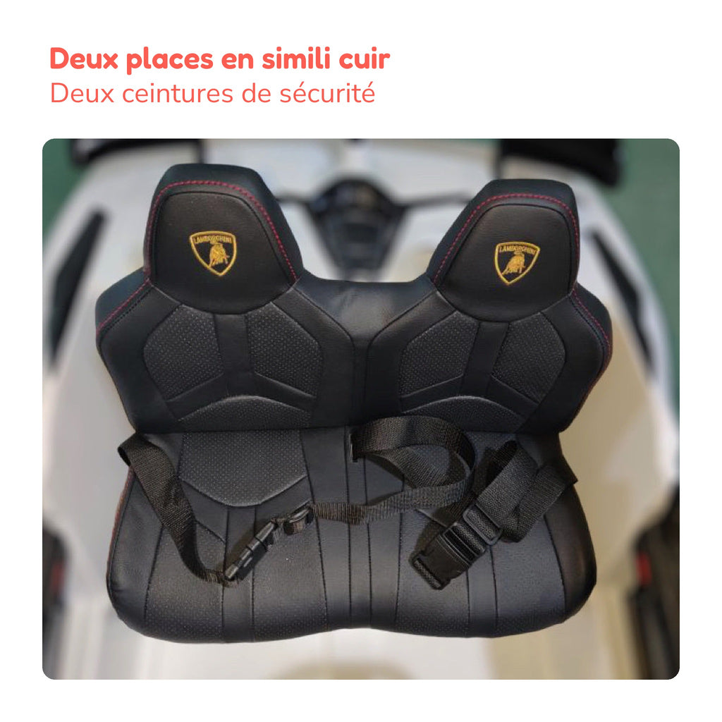 Deux places en simili cuir avec deux ceintures de sécurité, Lamborghini Aventador enfant