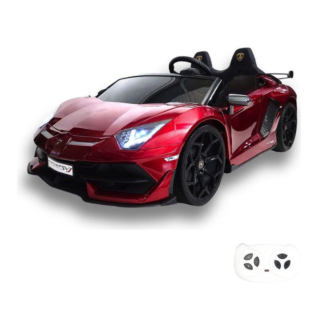 Lamborghini Aventador rouge, voiture électrique enfant 24V 2 places, avec sa télécommande