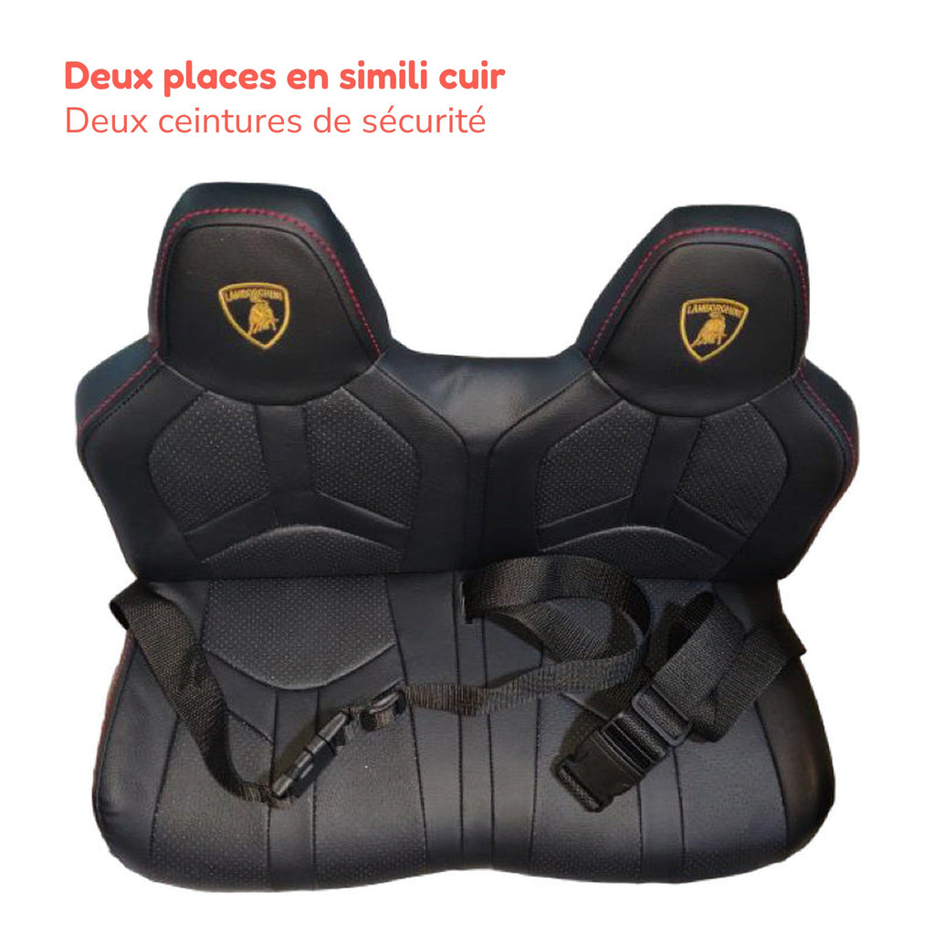 Deux places en simili cuir avec deux ceintures de sécurité, Lamborghini Aventador enfant
