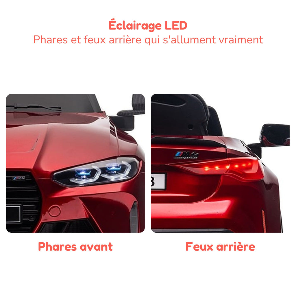 Éclairage LED de la BMW M4 enfant rouge