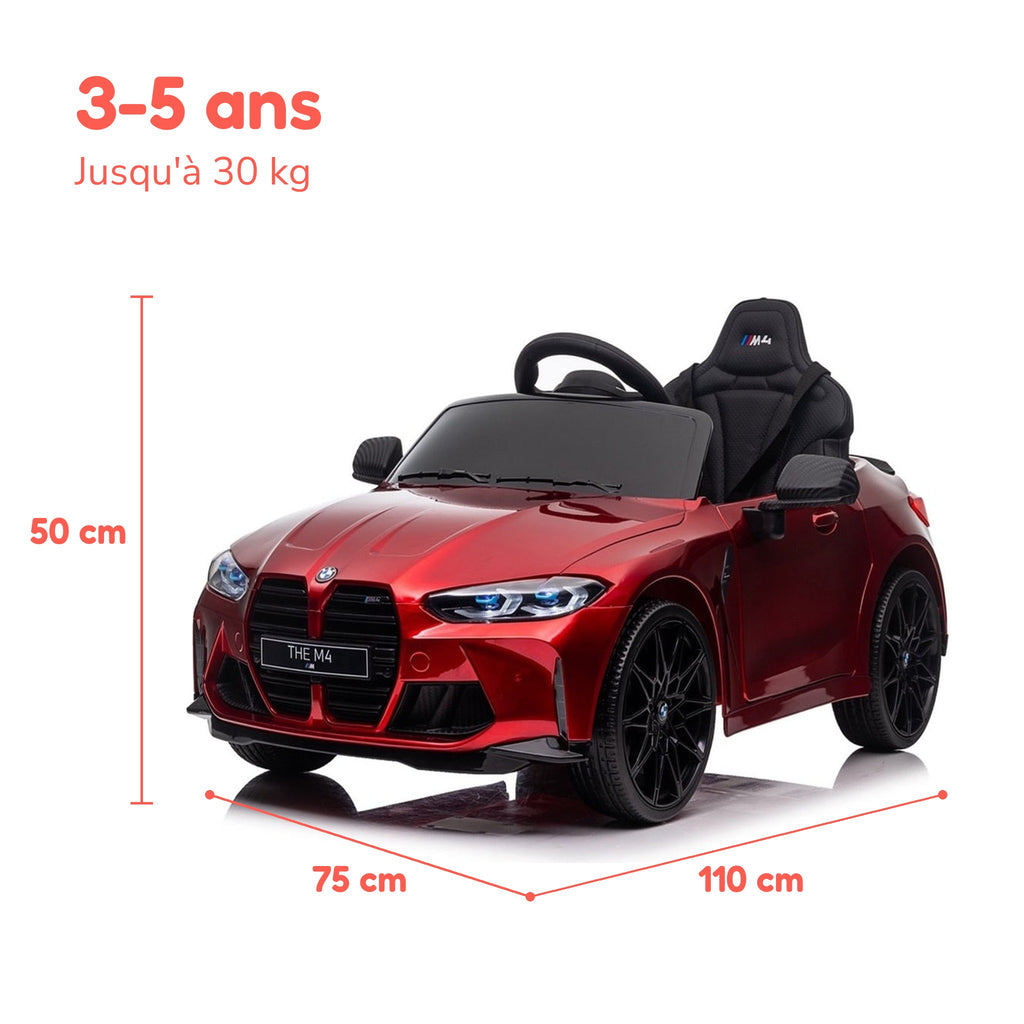 Dimensions de la BMW M4 enfant, âge et charge maximale
