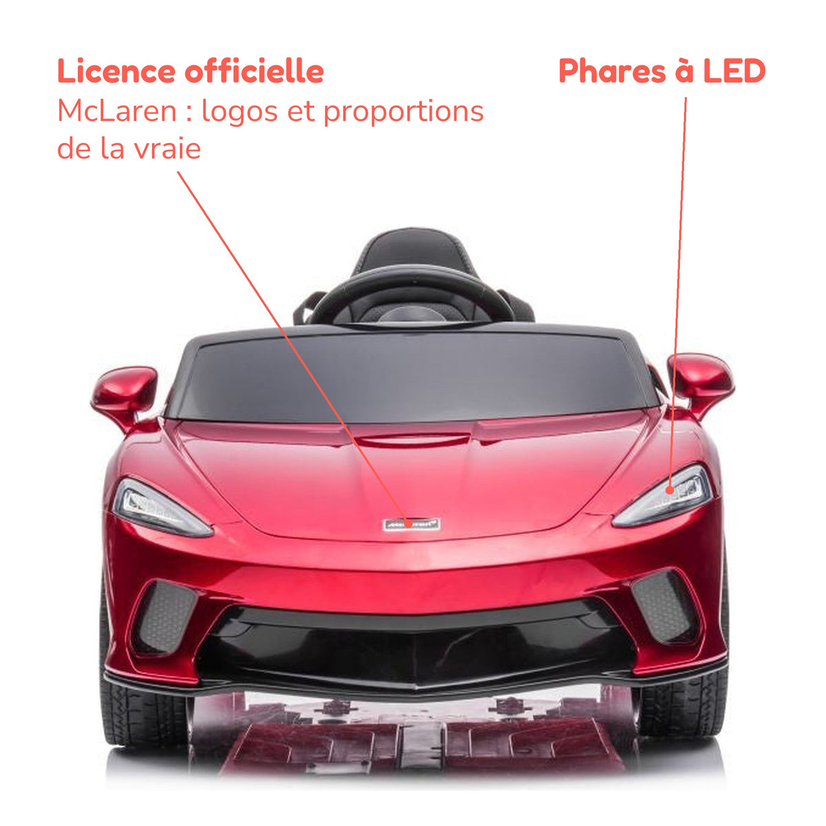 McLaren 620 GT enfant sous licence officielle McLaren, phares à LED