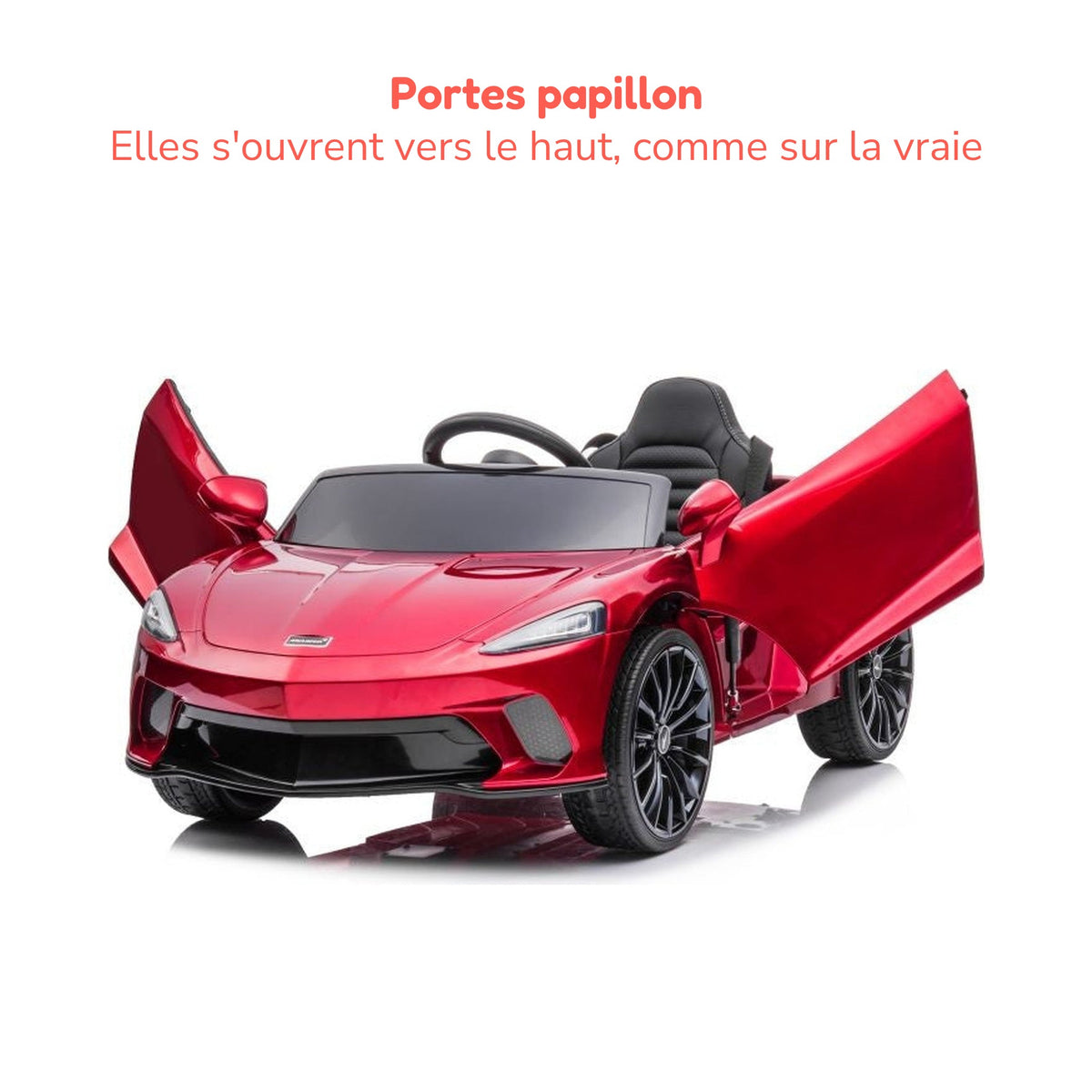 Portes papillon ouvertes de la McLaren 620 GT enfant