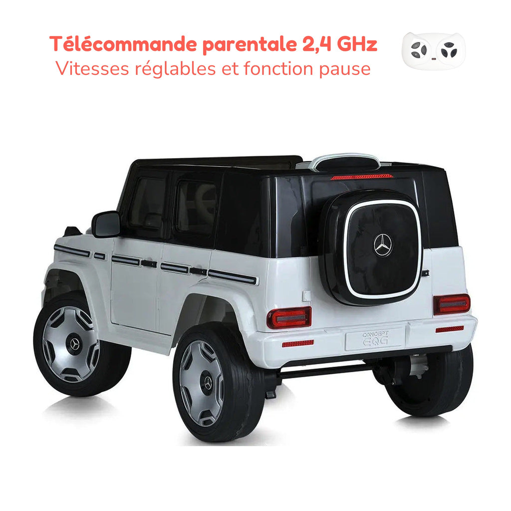 Télécommande parentale 2,4 GHz du Mercedes EQG enfant, vitesses réglables et fonction pause