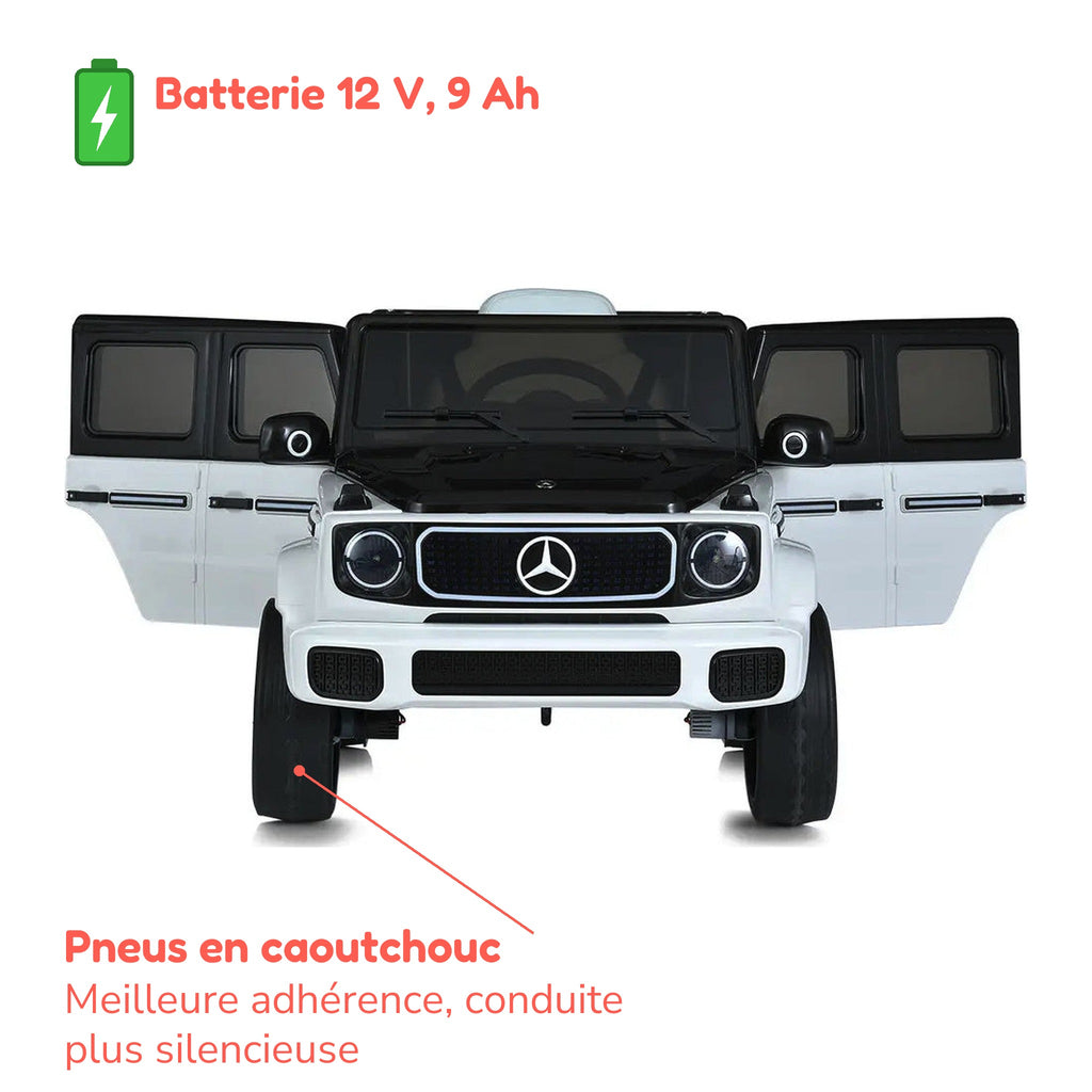 Batterie 12 V 9 Ah et pneus en caoutchouc du Mercedes EQG enfant