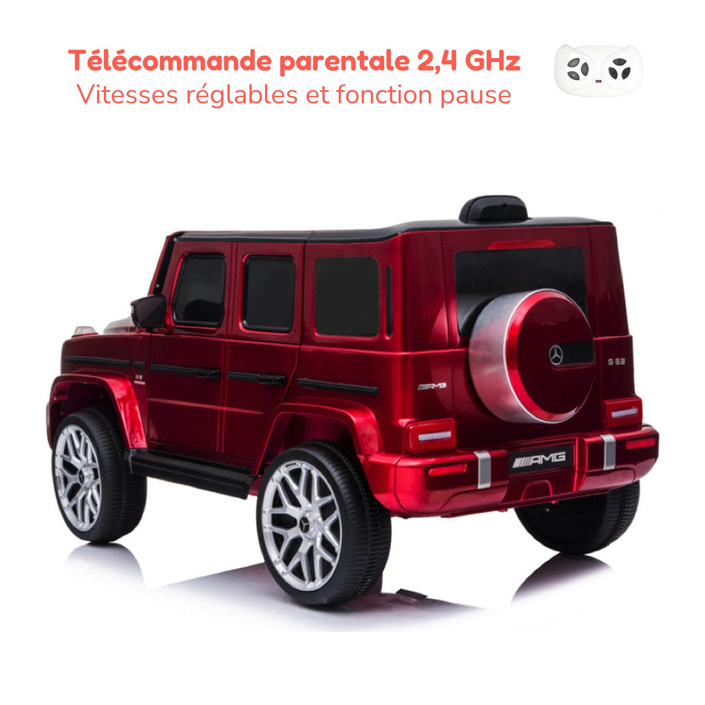 Télécommande parentale 2,4 GHz du Mercedes G63 enfant, vitesses réglables et fonction pause