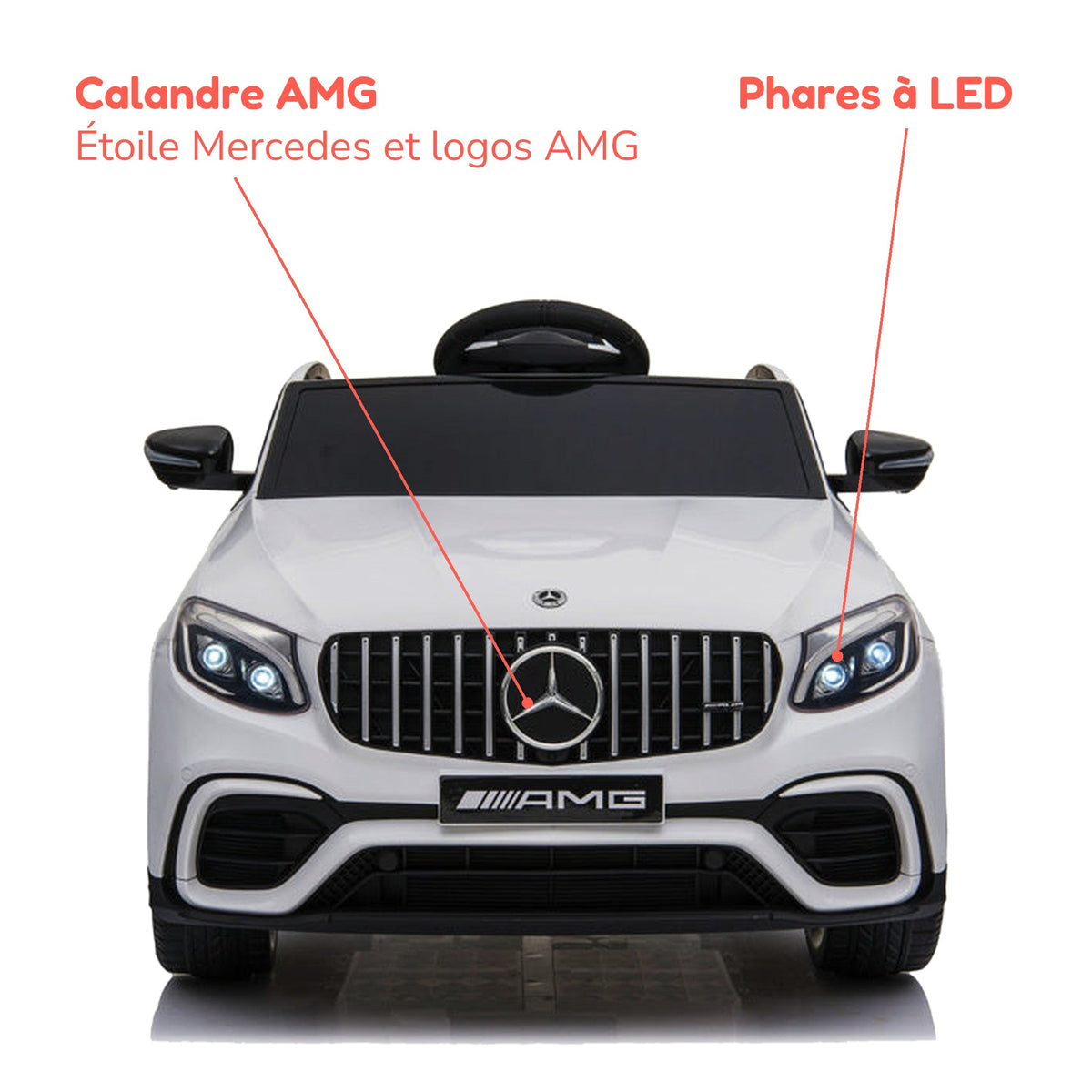 Calandre AMG et phares à LED du Mercedes GLC 63 enfant