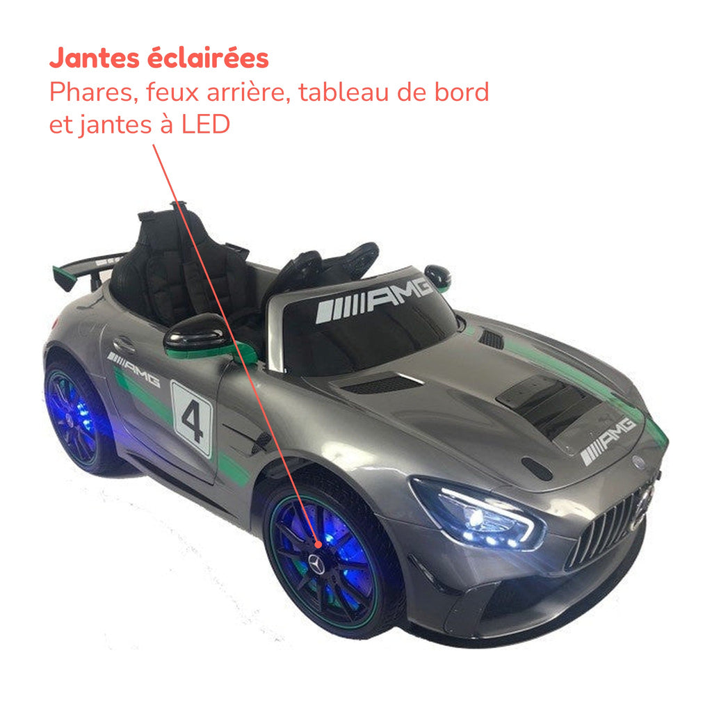 Jantes éclairées à LED de la Mercedes GT4 AMG enfant