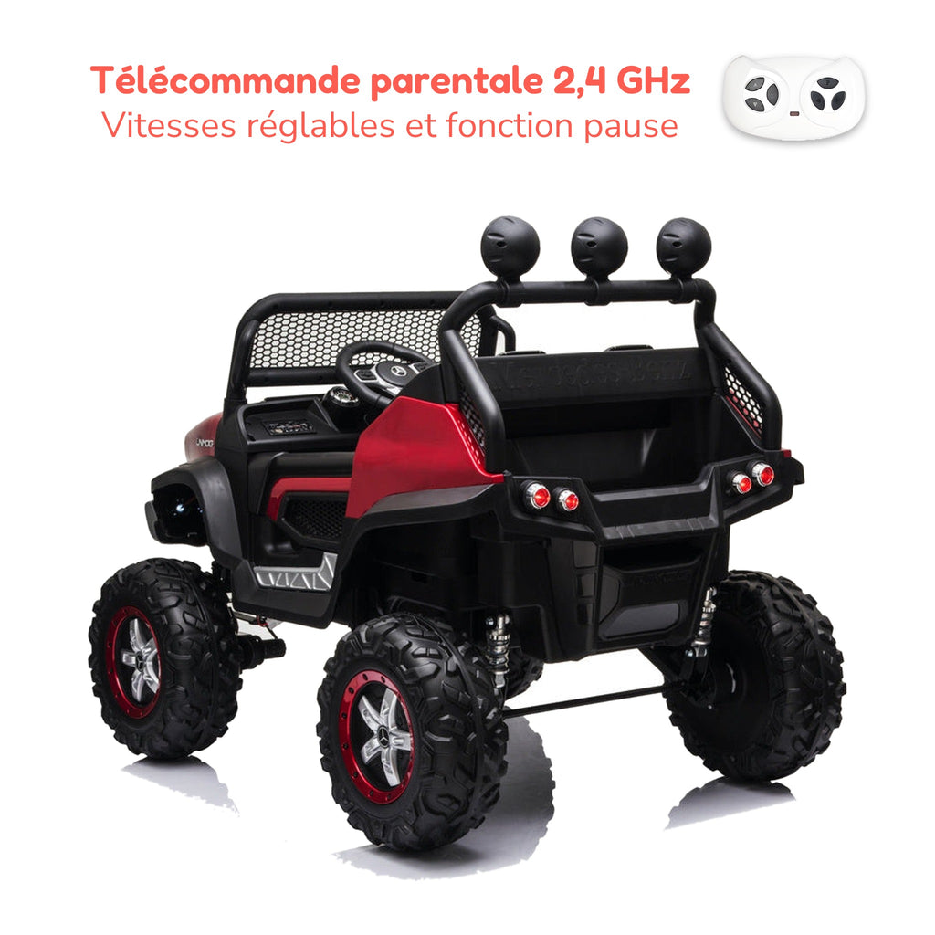 Télécommande parentale 2,4 GHz du Mercedes Unimog enfant, vitesses réglables et fonction pause