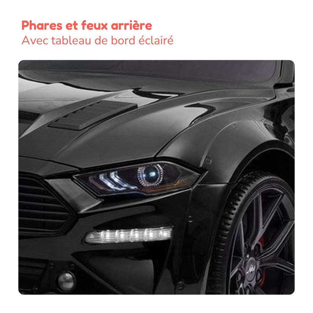 Phares de la Ford Mustang enfant noire