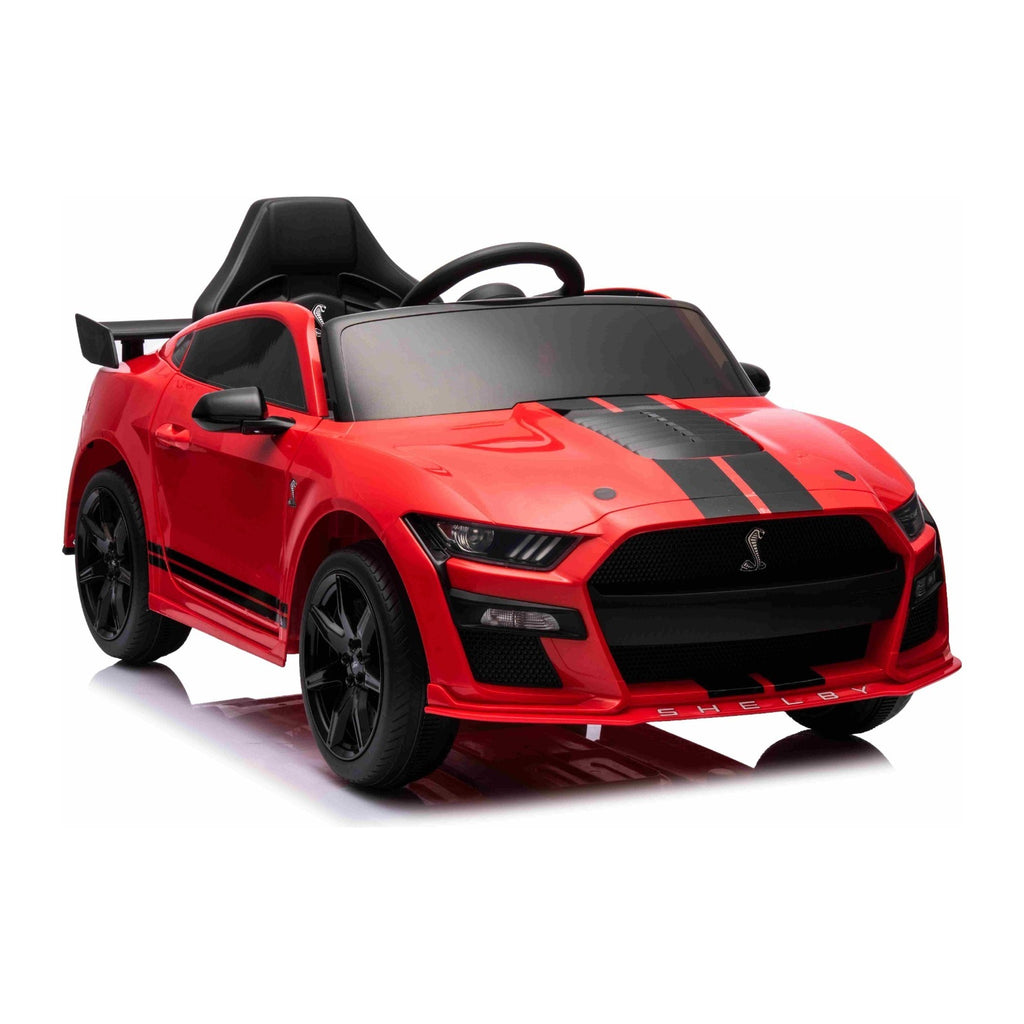 Ford Mustang Shelby GT500 rouge - vue trois quarts arriere