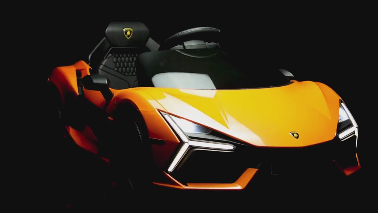 La Lamborghini Revuelto électrique enfant, phares allumés
