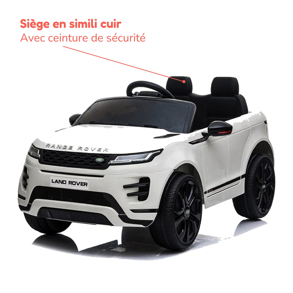 Siège en simili cuir avec ceinture de sécurité du Range Rover Evoque enfant