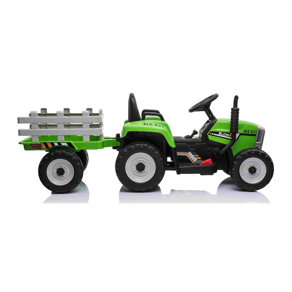 Tracteur et remorque vus de profil