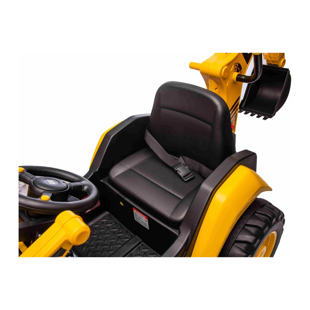 Siege et volant du tractopelle Caterpillar electrique enfant
