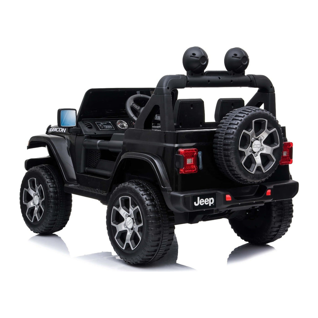 Jeep Wrangler Rubicon noir - vue trois quarts arriere
